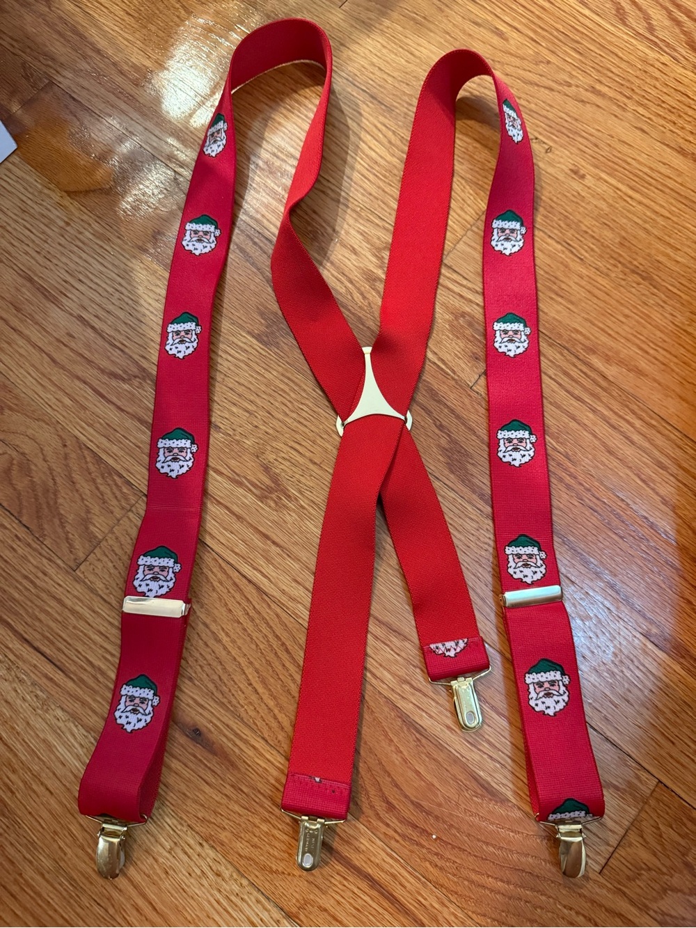 vintage Santa suspenders, made in West Germany vibrant red elastic strap
